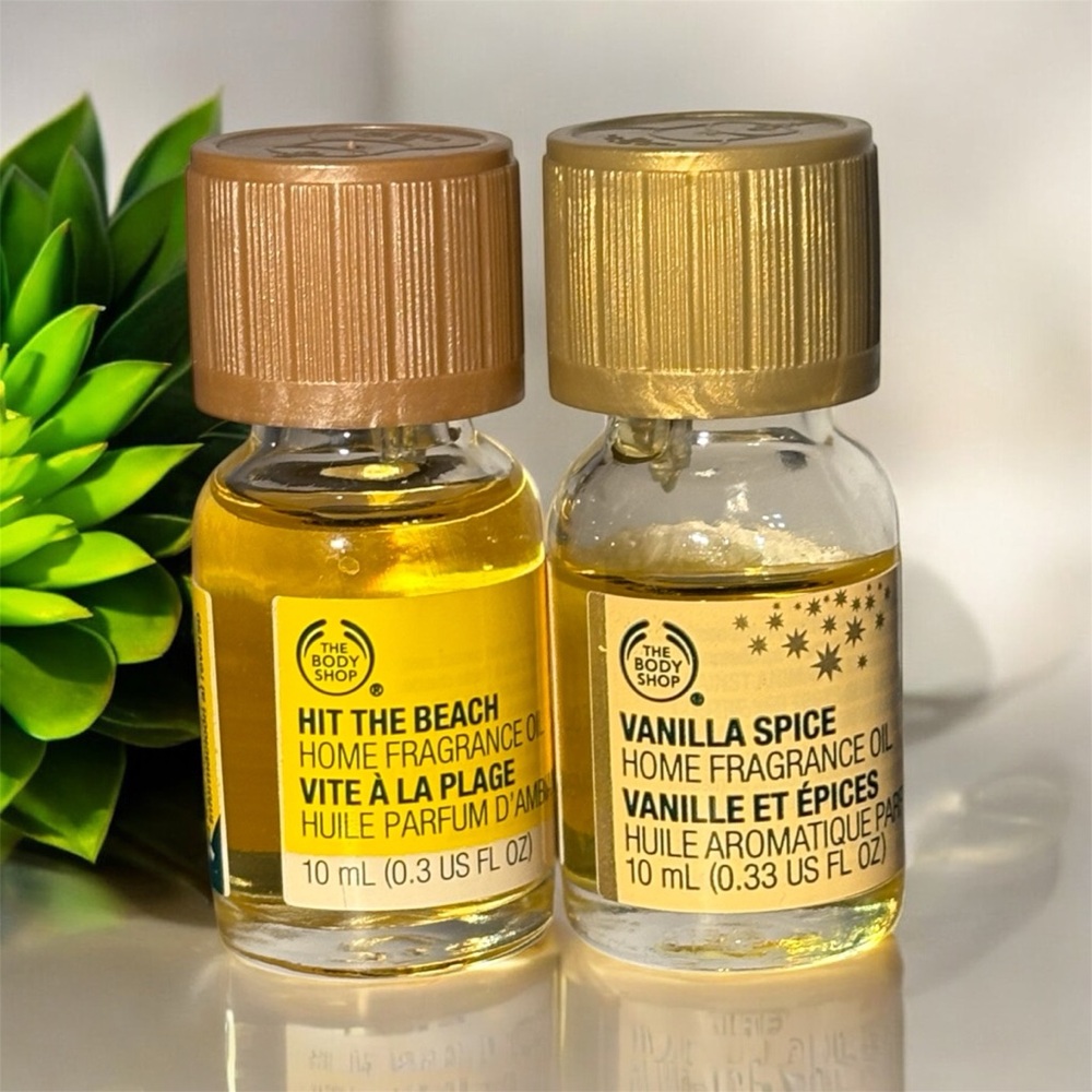 RARE VTG The Body Shop Home Fragrance Oil Lot of 2- Hit The Beach, Vanilla Spice - Picture 5 of 5